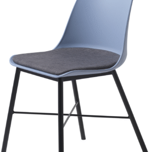 Spisebordsstol Nordique Design Whistler støvet blå rio-stof & sorte metalben H83ÃB47 cm
